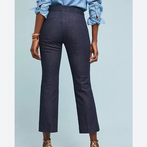 Anthropologie Essential Crop Flare Denim Trousers Size 12 - Picture 16 of 16